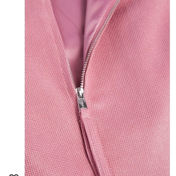 NWT GUESS Ramona dress. Shiny squared bonded suede. Blush pink. Size S. - Picture 4 of 13